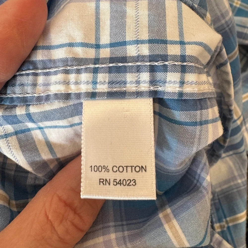 Banana Republic Blue Plaid Men's Shirt Size Large